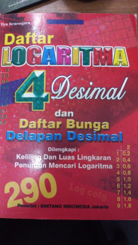 Daftar Logaritma 4 Desimal dan Daftar Bunga Delapan Desimal